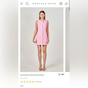 Endless Rose sleeveless tweed mini dress size M